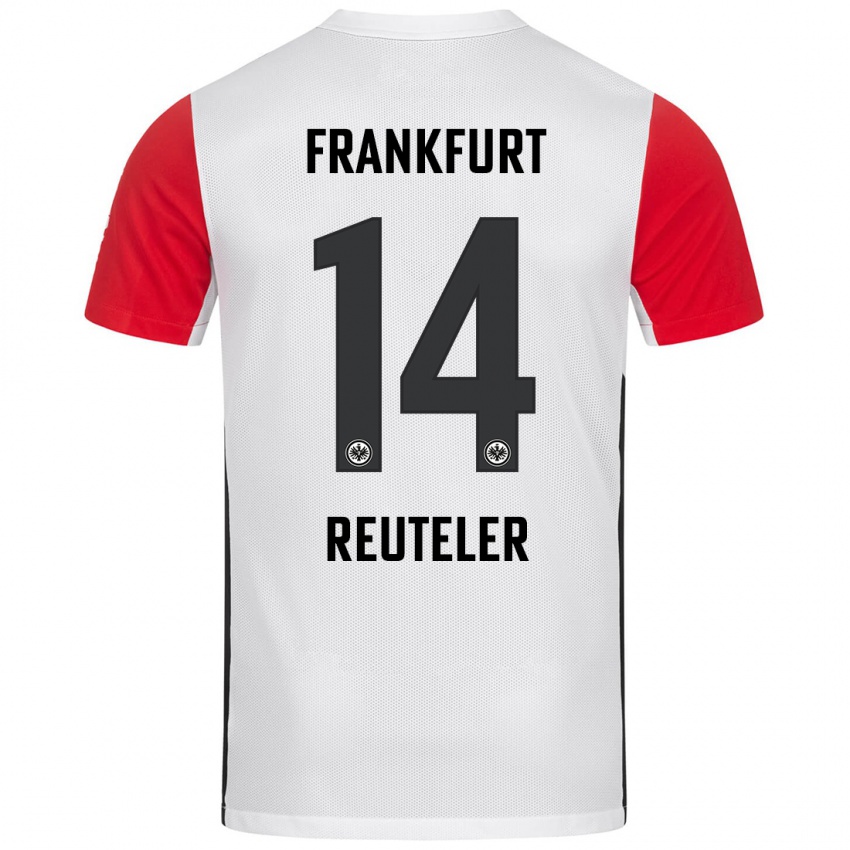 Niño Camiseta Geraldine Reuteler #14 Blanco Rojo 1ª Equipación 2024/25 La Camisa