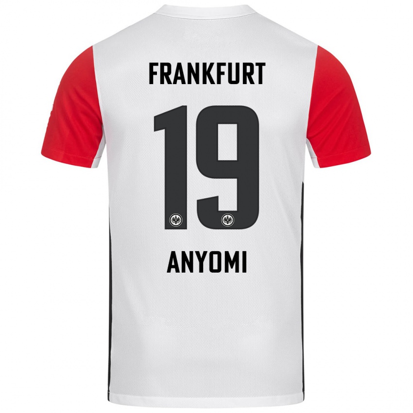 Niño Camiseta Nicole Anyomi #19 Blanco Rojo 1ª Equipación 2024/25 La Camisa