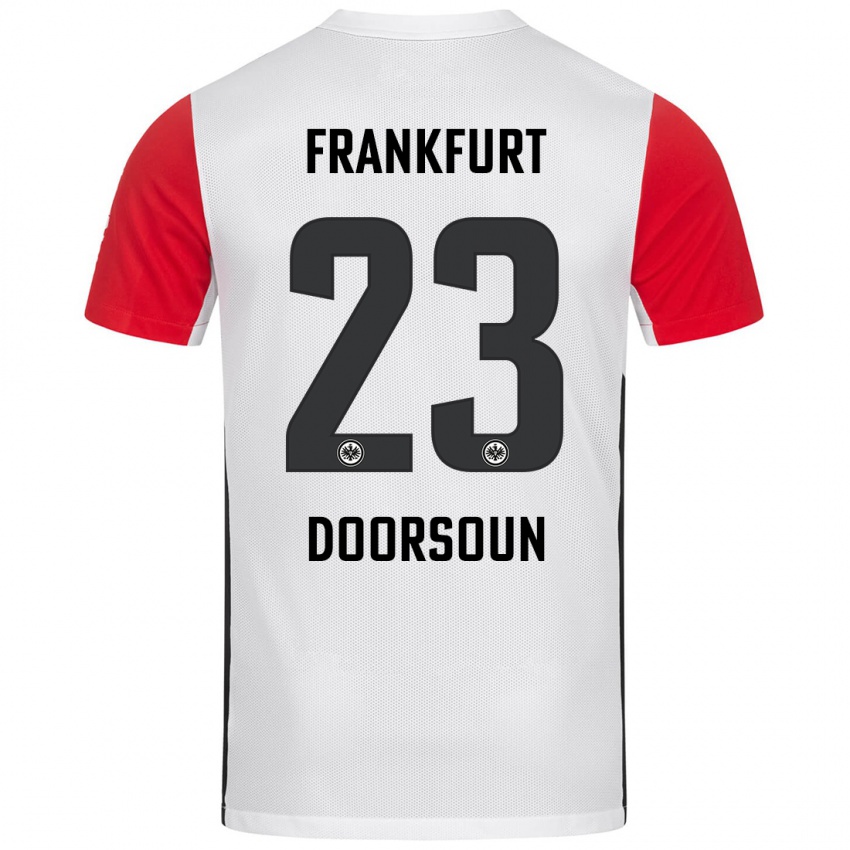 Niño Camiseta Sara Doorsoun-Khajeh #23 Blanco Rojo 1ª Equipación 2024/25 La Camisa