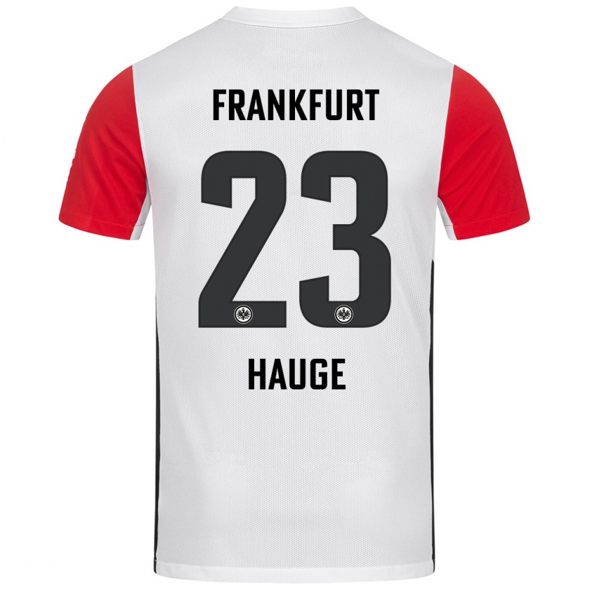 Niño Camiseta Jens Petter Hauge #23 Blanco Rojo 1ª Equipación 2024/25 La Camisa