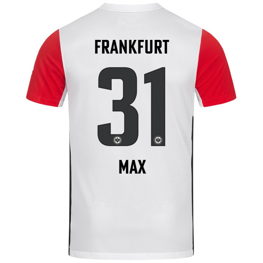 Niño Camiseta Philipp Max #31 Blanco Rojo 1ª Equipación 2024/25 La Camisa