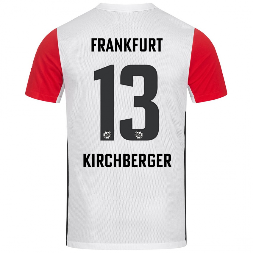 Niño Camiseta Virginia Kirchberger #13 Blanco Rojo 1ª Equipación 2024/25 La Camisa