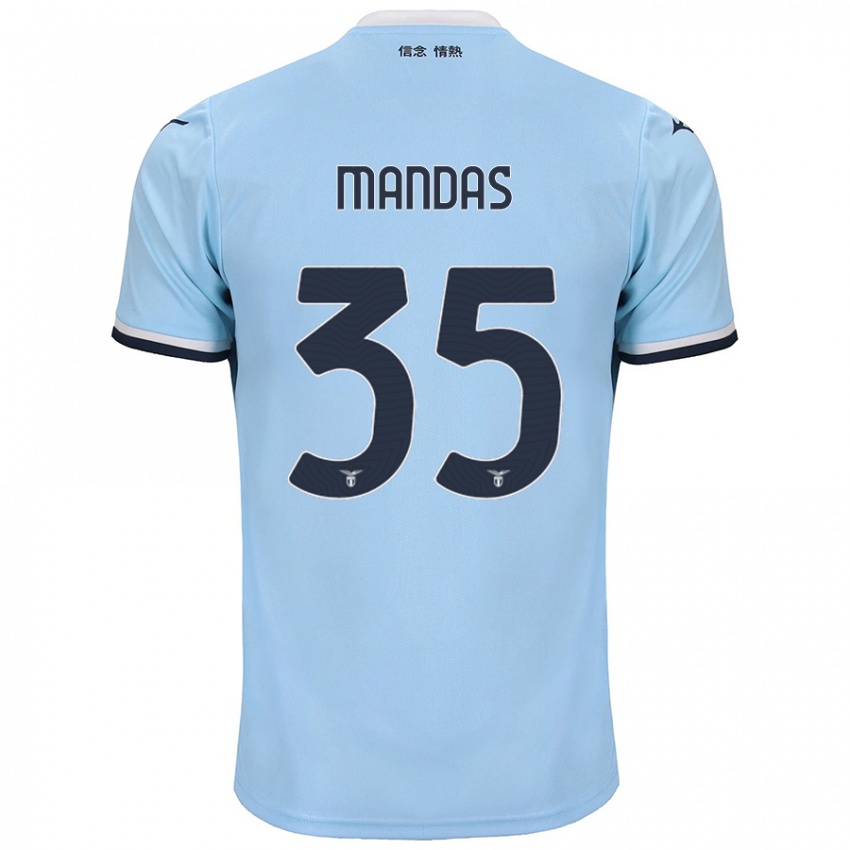 Niño Camiseta Christos Mandas #35 Azul 1ª Equipación 2024/25 La Camisa