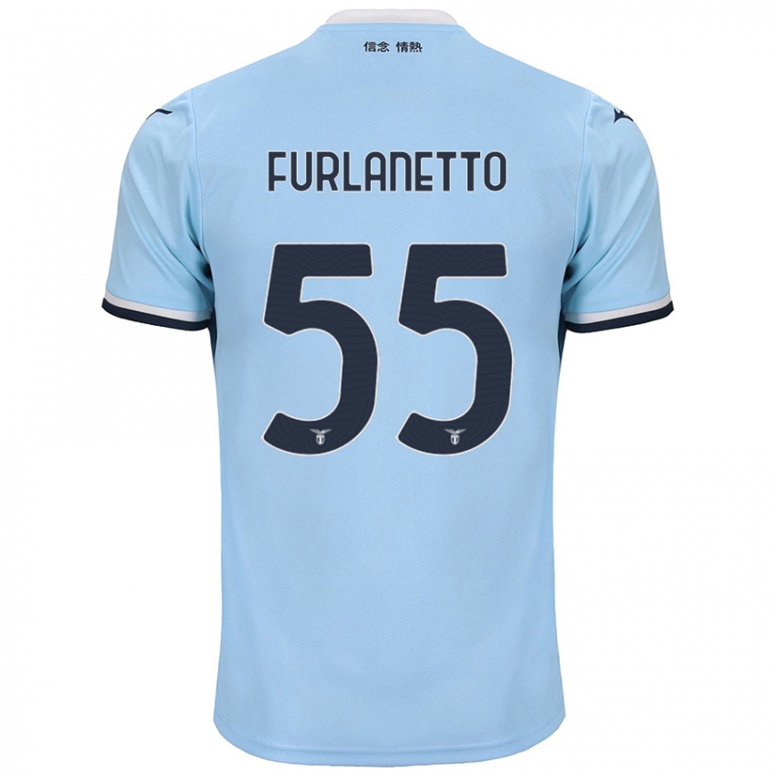 Niño Camiseta Alessio Furlanetto #55 Azul 1ª Equipación 2024/25 La Camisa