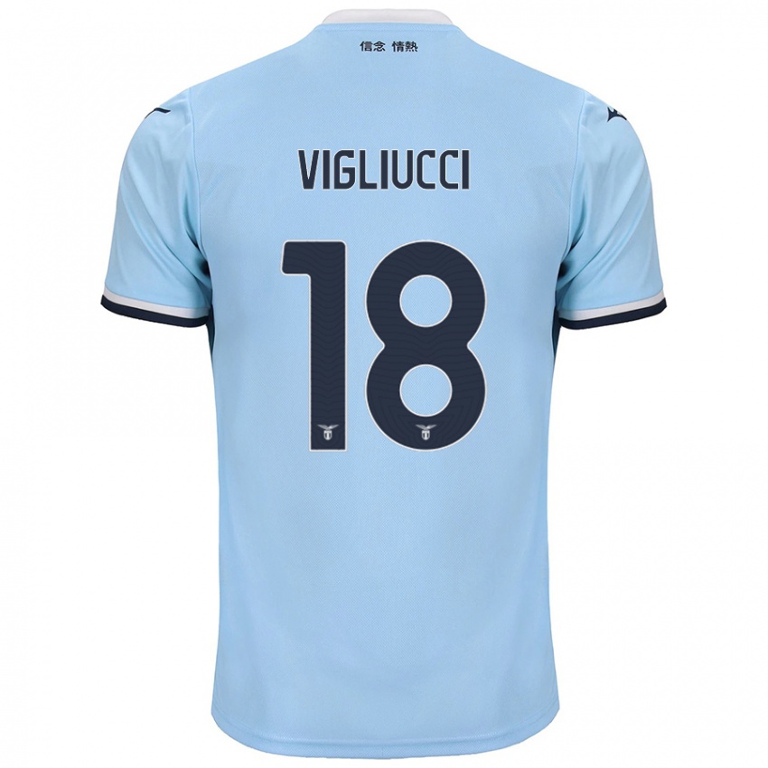 Niño Camiseta Chiara Vigliucci #18 Azul 1ª Equipación 2024/25 La Camisa