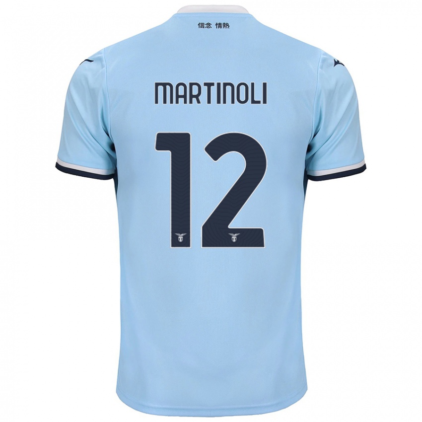 Niño Camiseta Elettra Martinoli #12 Azul 1ª Equipación 2024/25 La Camisa