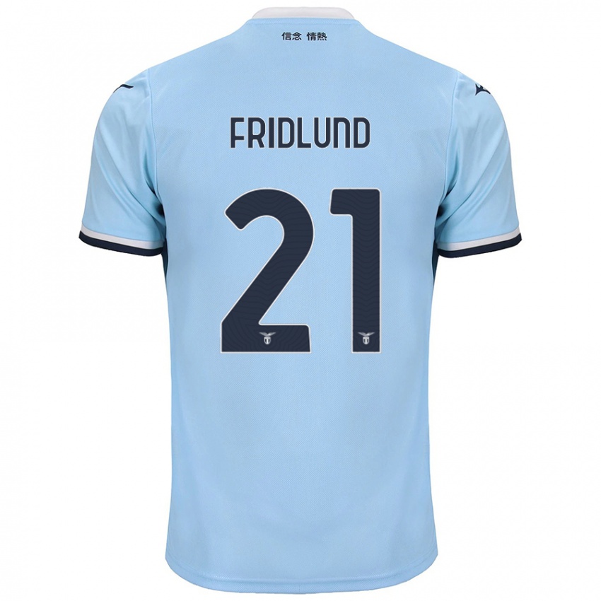 Niño Camiseta Johanne Fridlund #21 Azul 1ª Equipación 2024/25 La Camisa