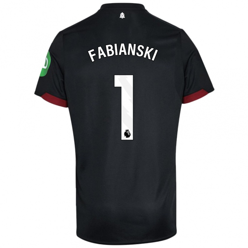 Niño Camiseta Lukasz Fabianski #1 Negro Blanco 2ª Equipación 2024/25 La Camisa