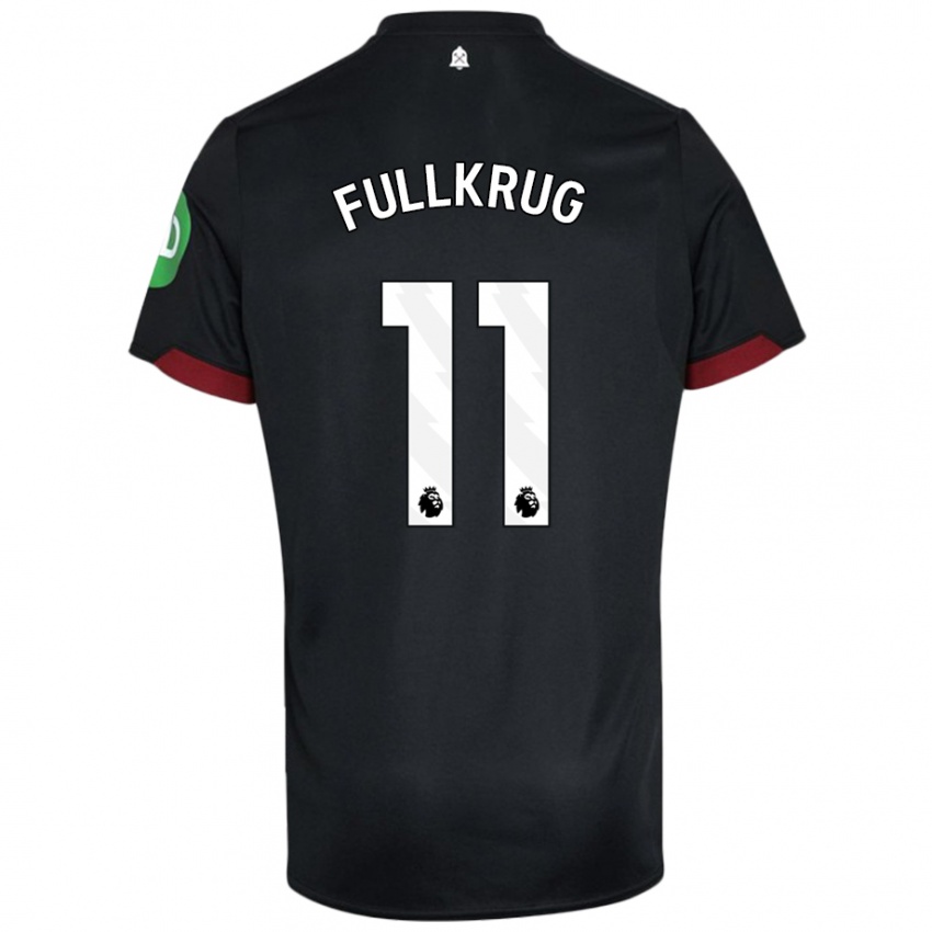 Niño Camiseta Niclas Füllkrug #11 Negro Blanco 2ª Equipación 2024/25 La Camisa