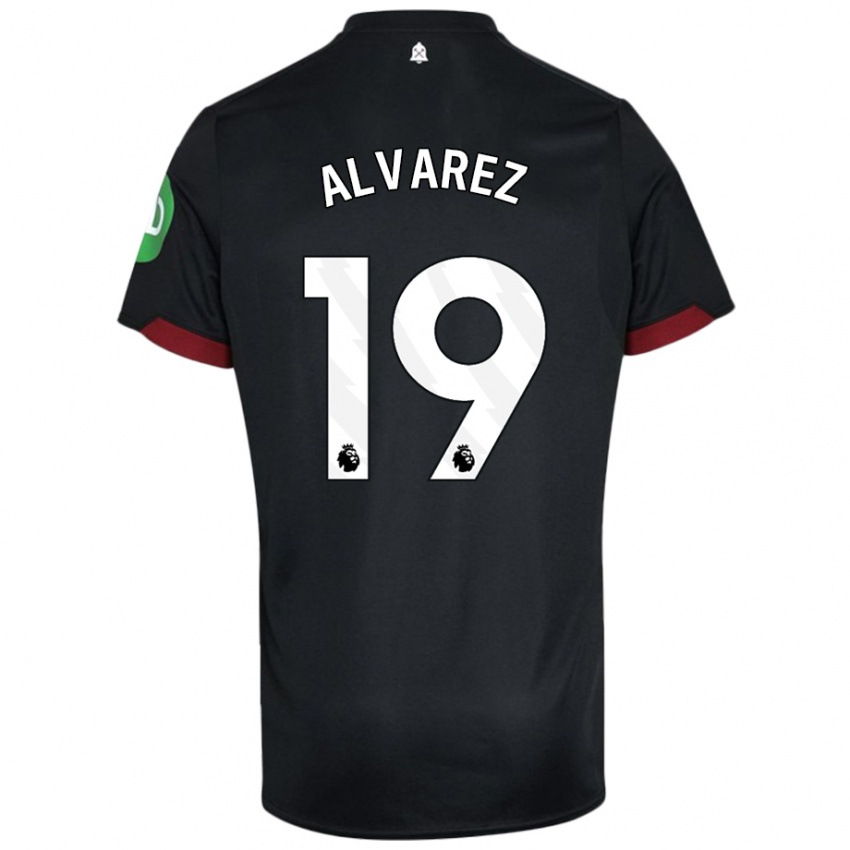 Niño Camiseta Edson Alvarez #19 Negro Blanco 2ª Equipación 2024/25 La Camisa