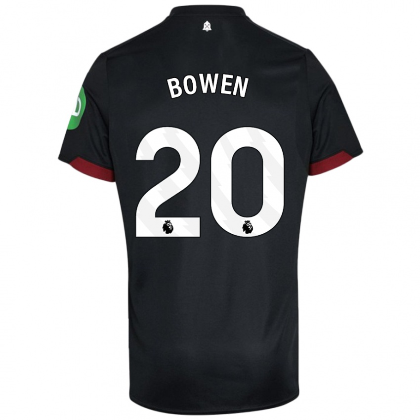 Niño Camiseta Jarrod Bowen #20 Negro Blanco 2ª Equipación 2024/25 La Camisa