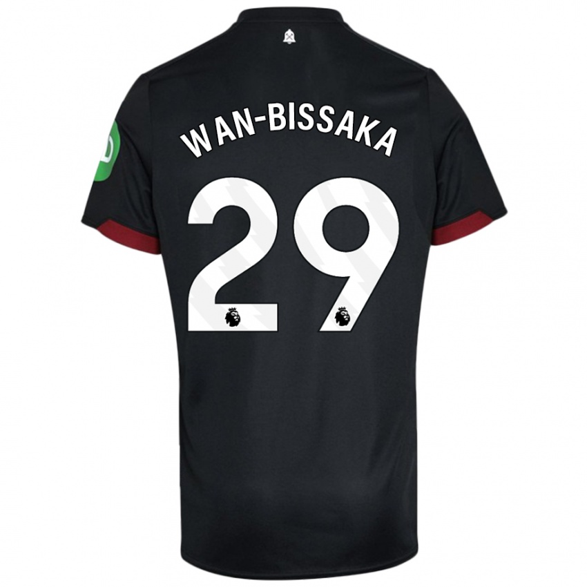 Niño Camiseta Aaron Wan-Bissaka #29 Negro Blanco 2ª Equipación 2024/25 La Camisa