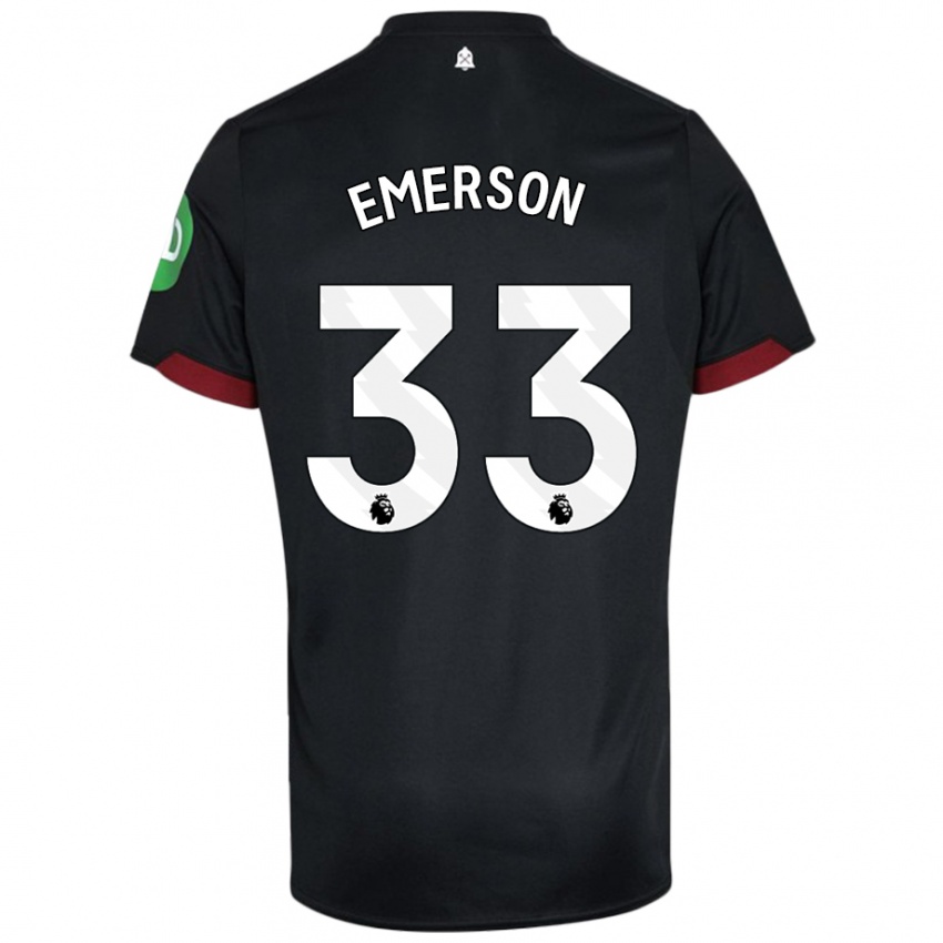 Niño Camiseta Emerson Palmieri #33 Negro Blanco 2ª Equipación 2024/25 La Camisa