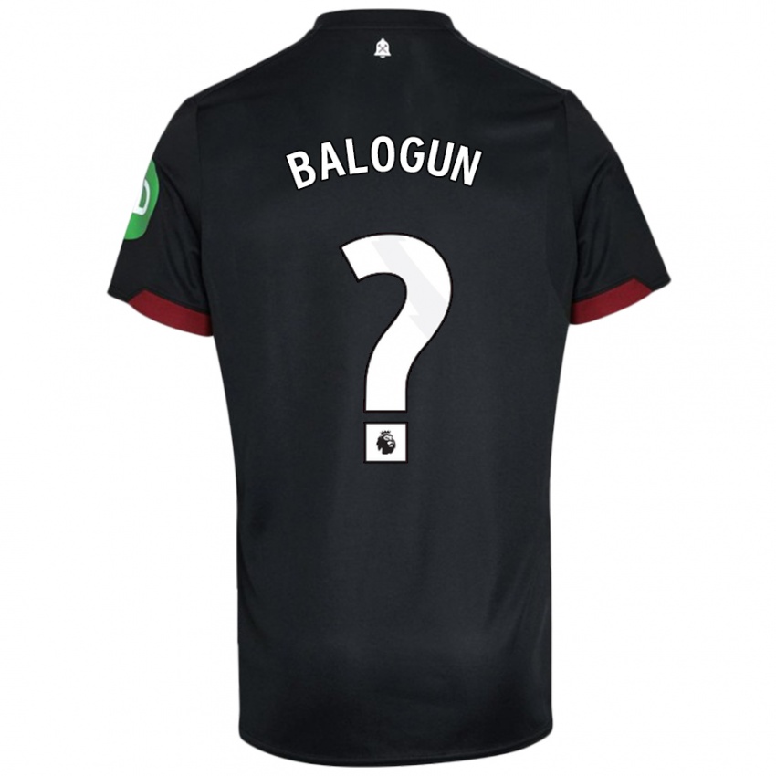 Niño Camiseta Majid Balogun #0 Negro Blanco 2ª Equipación 2024/25 La Camisa