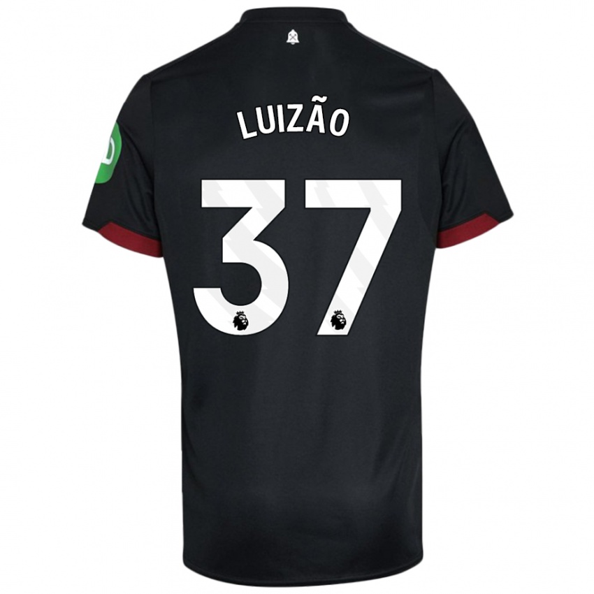 Niño Camiseta Luizão #37 Negro Blanco 2ª Equipación 2024/25 La Camisa