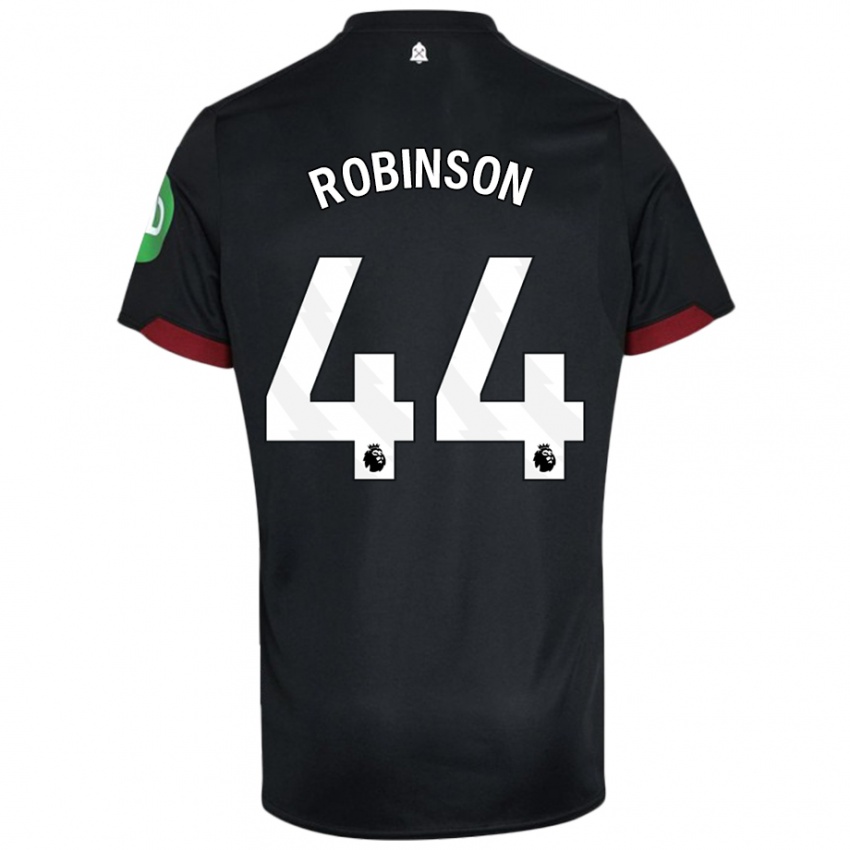 Niño Camiseta Junior Robinson #44 Negro Blanco 2ª Equipación 2024/25 La Camisa