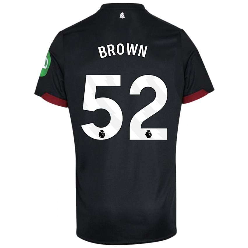 Niño Camiseta Luis Brown #52 Negro Blanco 2ª Equipación 2024/25 La Camisa