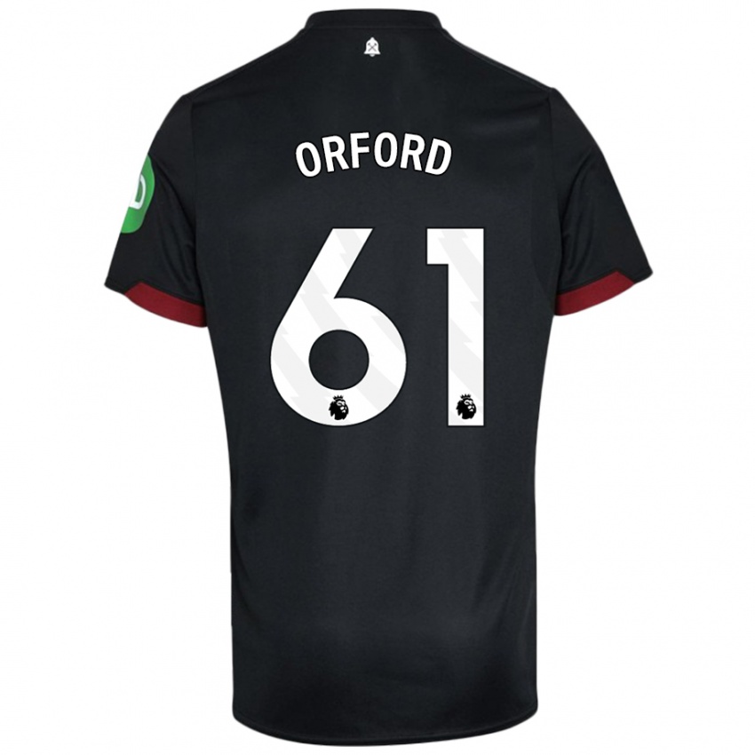 Niño Camiseta Lewis Orford #61 Negro Blanco 2ª Equipación 2024/25 La Camisa