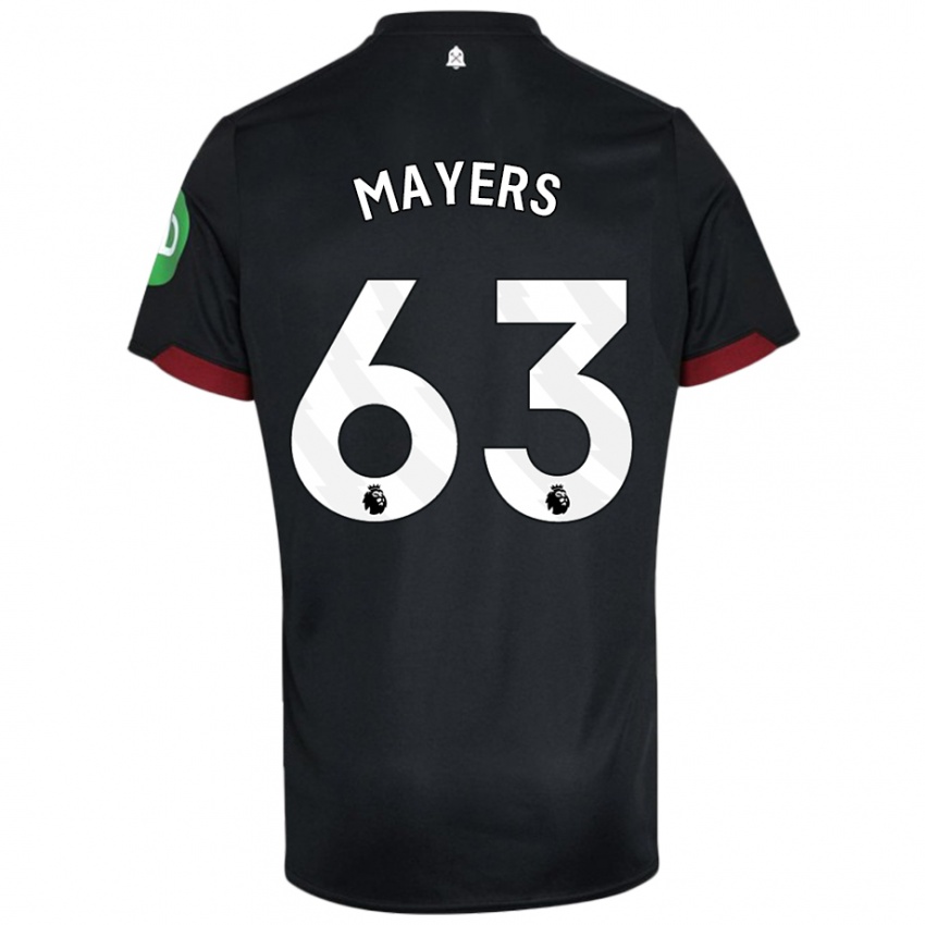 Niño Camiseta Ezra Mayers #63 Negro Blanco 2ª Equipación 2024/25 La Camisa