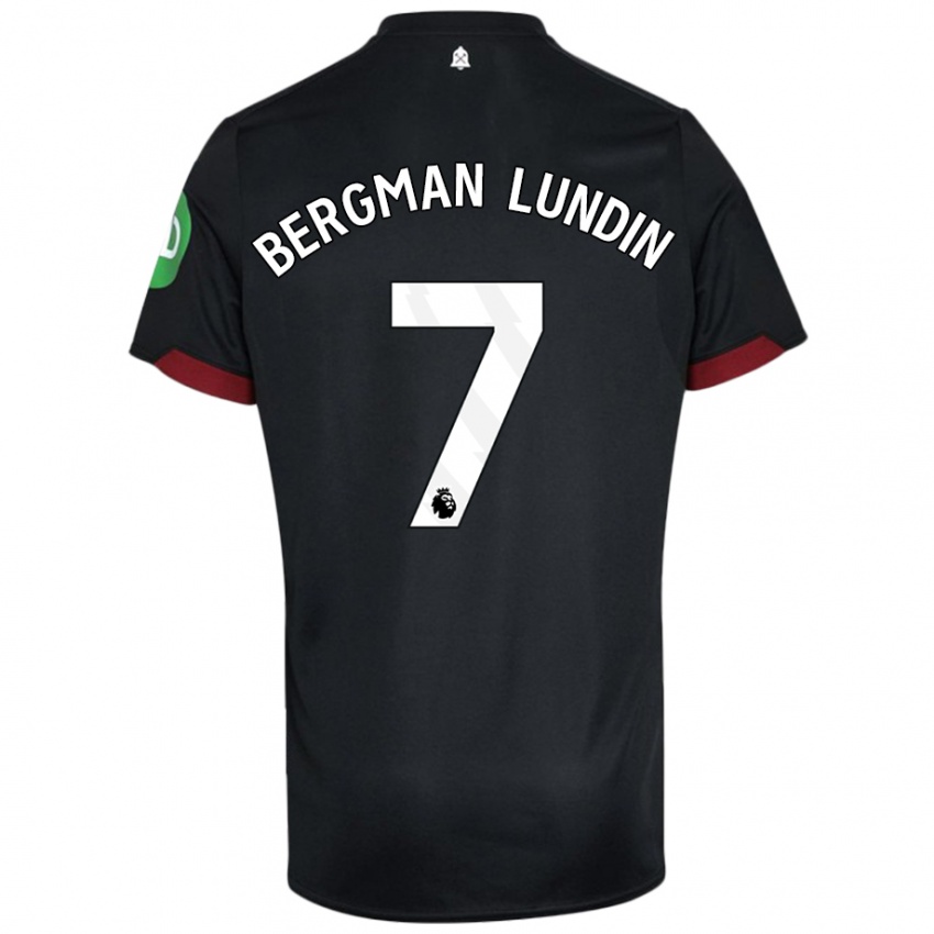 Niño Camiseta Marika Bergman-Lundin #7 Negro Blanco 2ª Equipación 2024/25 La Camisa