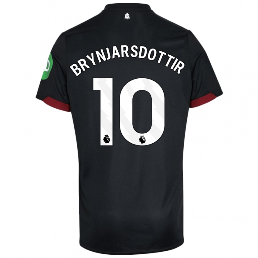 Niño Camiseta Dagný Brynjarsdóttir #10 Negro Blanco 2ª Equipación 2024/25 La Camisa