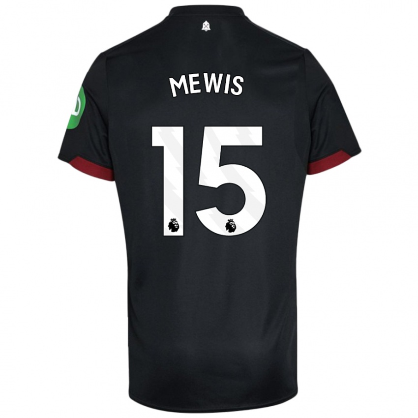 Niño Camiseta Kristie Mewis #15 Negro Blanco 2ª Equipación 2024/25 La Camisa