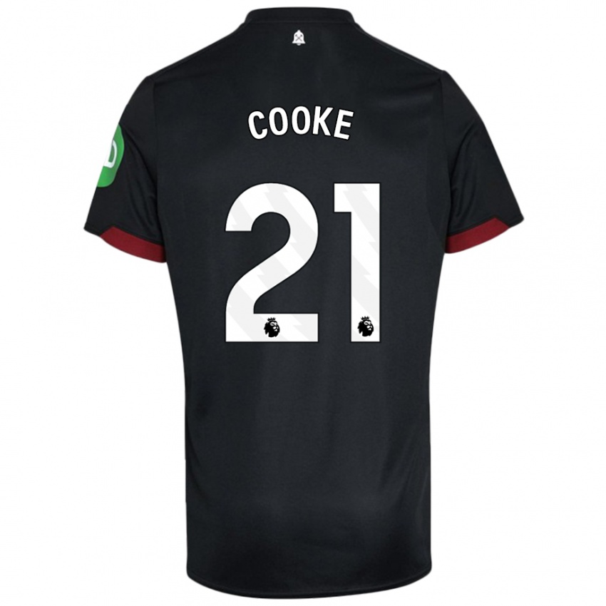 Niño Camiseta Shannon Cooke #21 Negro Blanco 2ª Equipación 2024/25 La Camisa