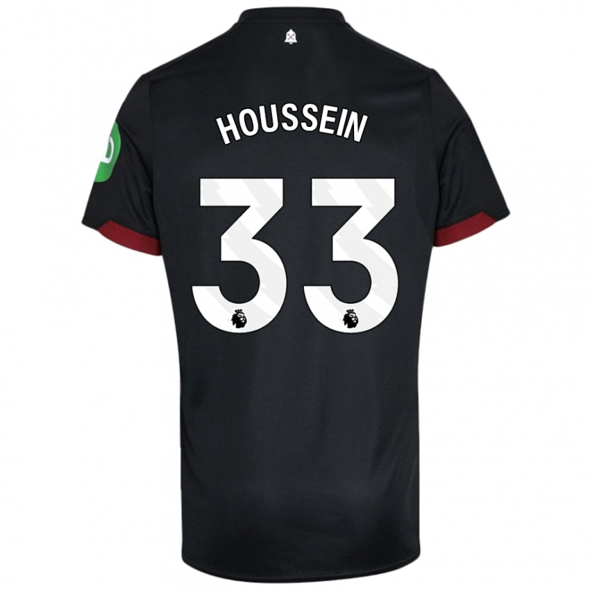 Niño Camiseta Halle Houssein #33 Negro Blanco 2ª Equipación 2024/25 La Camisa