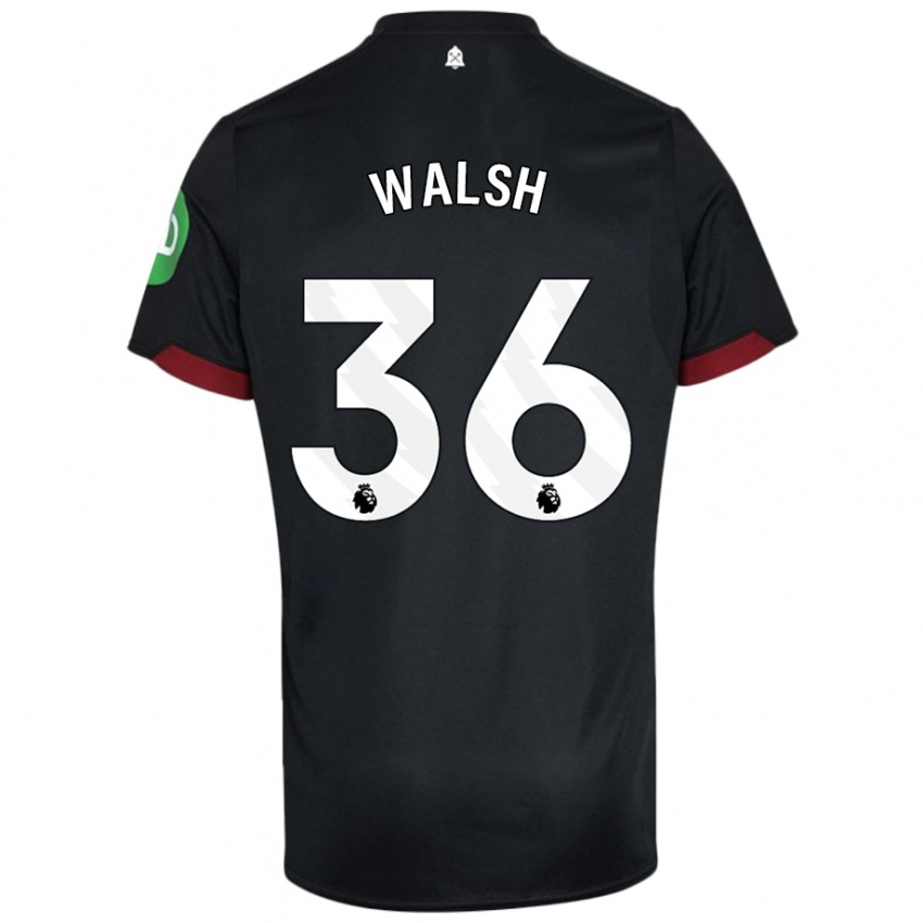 Niño Camiseta Soraya Walsh #36 Negro Blanco 2ª Equipación 2024/25 La Camisa