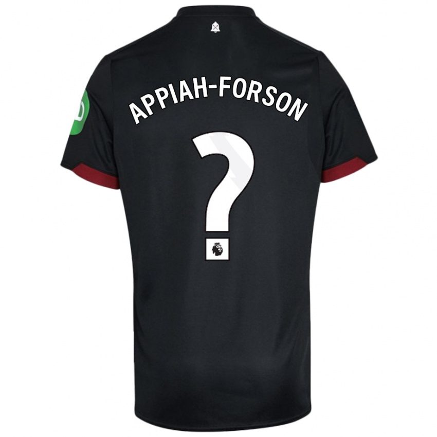 Niño Camiseta Keenan Appiah-Forson #0 Negro Blanco 2ª Equipación 2024/25 La Camisa