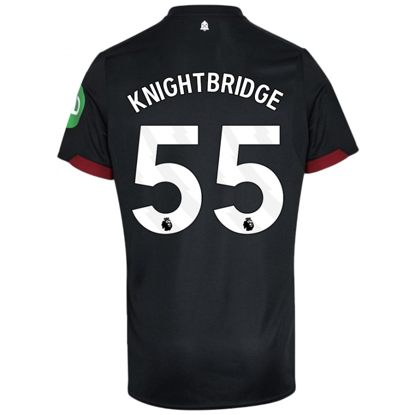 Niño Camiseta Jacob Knightbridge #55 Negro Blanco 2ª Equipación 2024/25 La Camisa