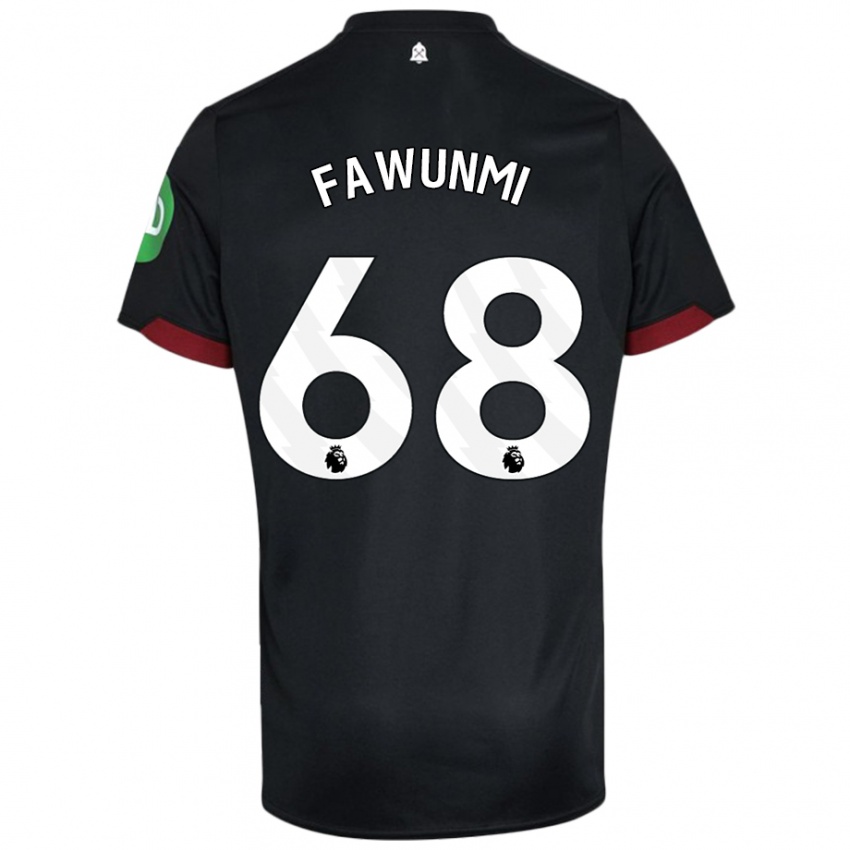 Niño Camiseta Favour Fawunmi #68 Negro Blanco 2ª Equipación 2024/25 La Camisa