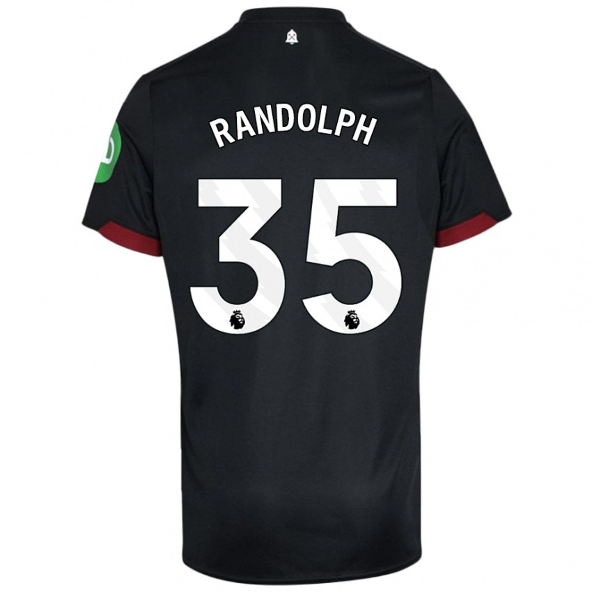 Niño Camiseta Darren Randolph #35 Negro Blanco 2ª Equipación 2024/25 La Camisa