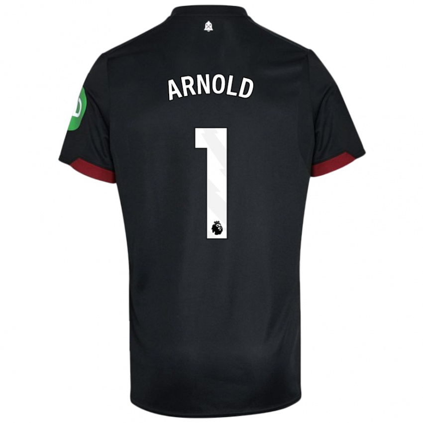 Niño Camiseta Mackenzie Arnold #1 Negro Blanco 2ª Equipación 2024/25 La Camisa