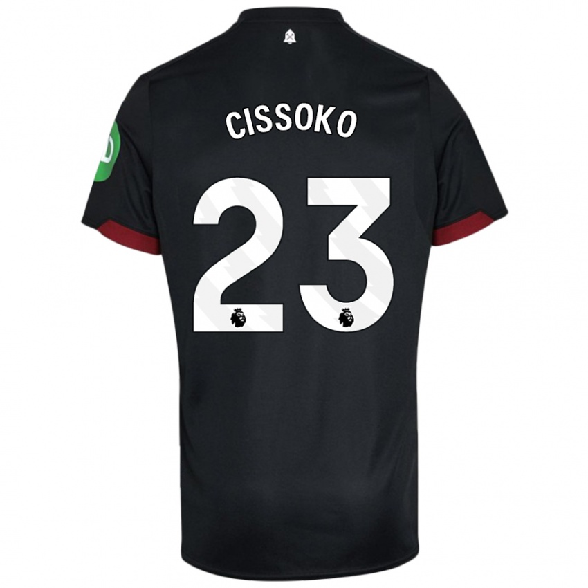 Niño Camiseta Hawa Cissoko #23 Negro Blanco 2ª Equipación 2024/25 La Camisa