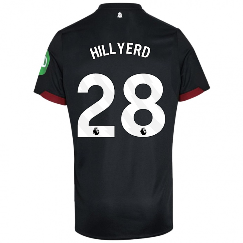 Niño Camiseta Sophie Hillyerd #28 Negro Blanco 2ª Equipación 2024/25 La Camisa