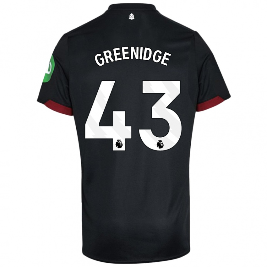 Niño Camiseta Will Greenidge #43 Negro Blanco 2ª Equipación 2024/25 La Camisa