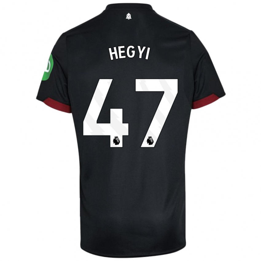 Niño Camiseta Krisztian Hegyi #47 Negro Blanco 2ª Equipación 2024/25 La Camisa