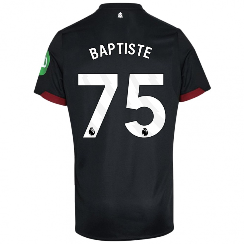 Niño Camiseta Jamal Baptiste #75 Negro Blanco 2ª Equipación 2024/25 La Camisa