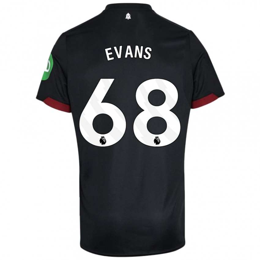 Niño Camiseta Isaac Evans #68 Negro Blanco 2ª Equipación 2024/25 La Camisa