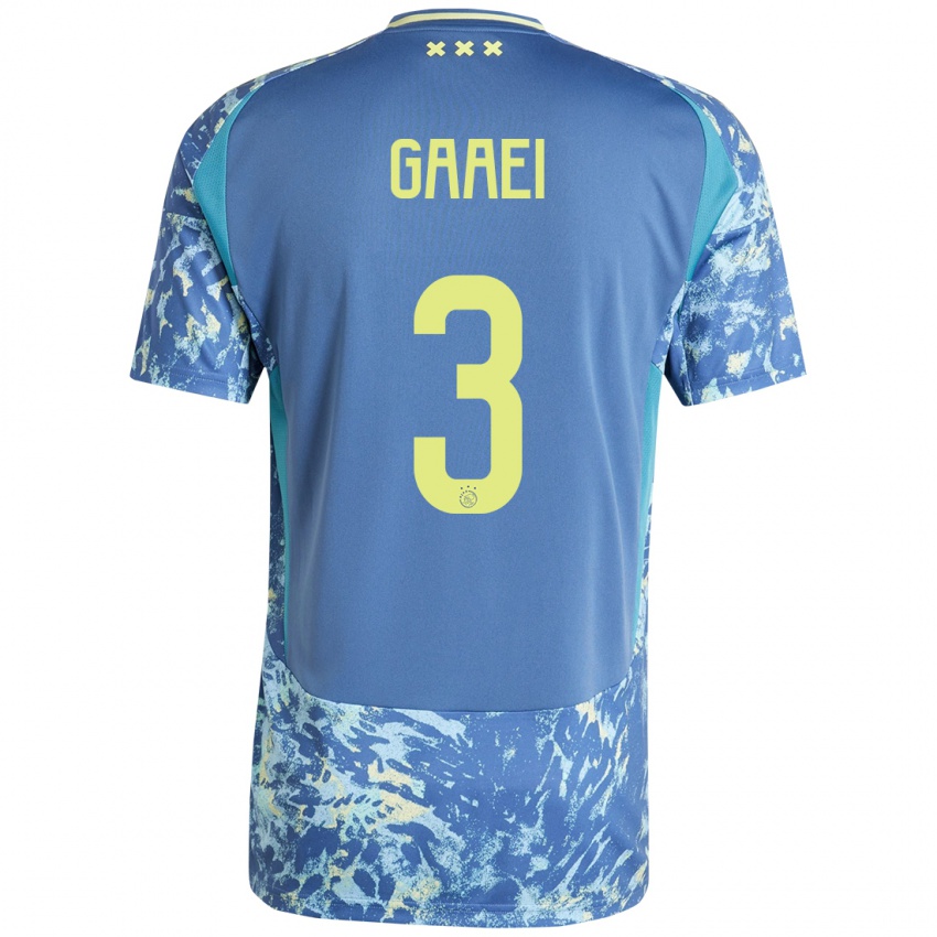 Niño Camiseta Anton Gaaei #3 Gris Azul Amarillo 2ª Equipación 2024/25 La Camisa