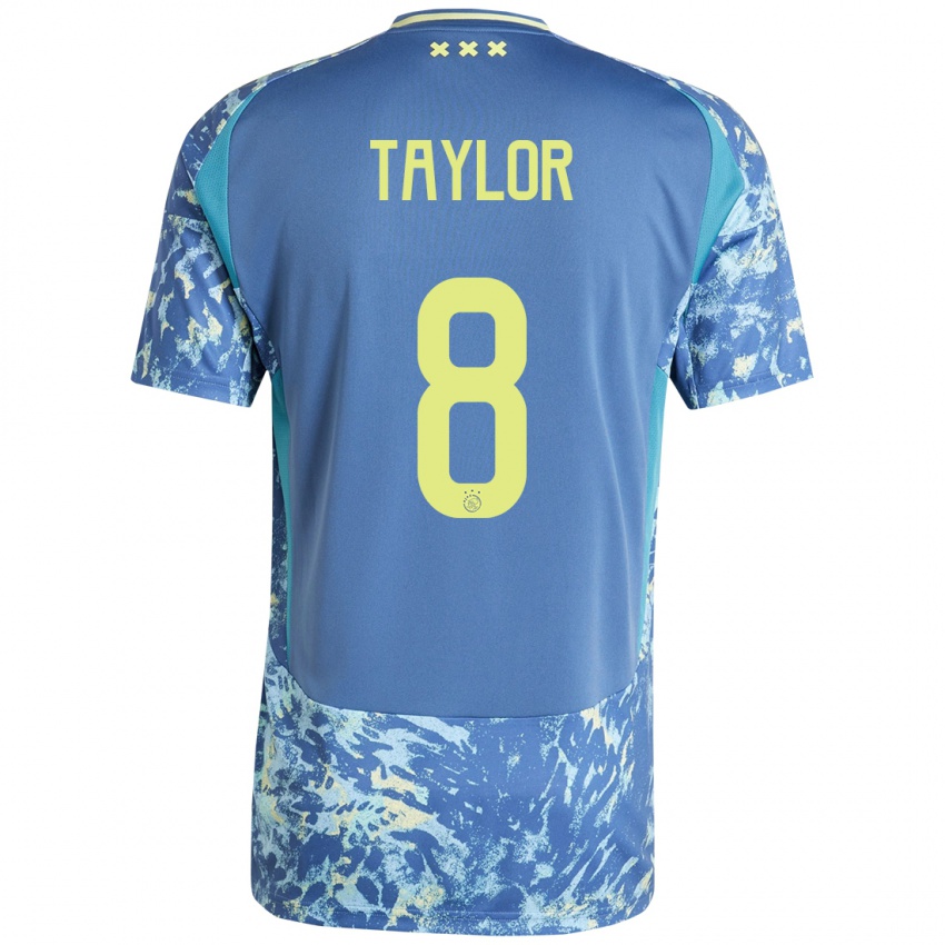 Niño Camiseta Kenneth Taylor #8 Gris Azul Amarillo 2ª Equipación 2024/25 La Camisa