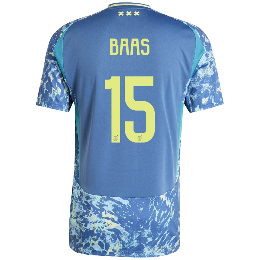 Niño Camiseta Youri Baas #15 Gris Azul Amarillo 2ª Equipación 2024/25 La Camisa