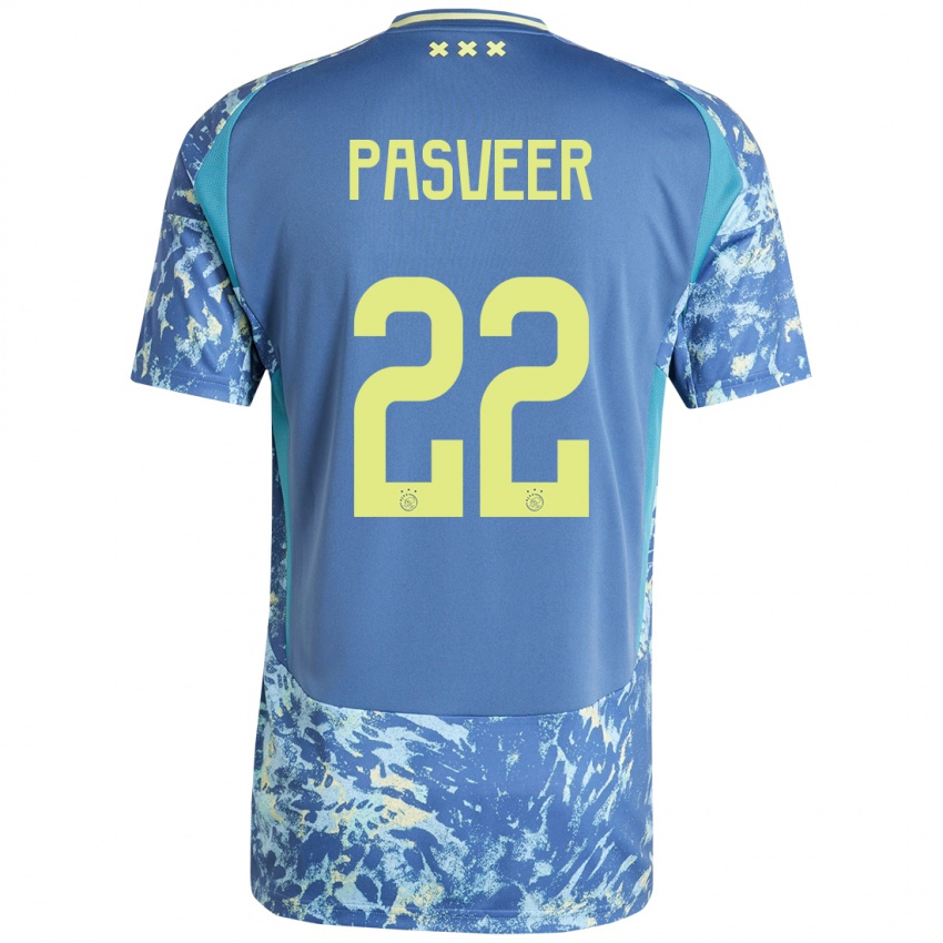 Niño Camiseta Remko Pasveer #22 Gris Azul Amarillo 2ª Equipación 2024/25 La Camisa