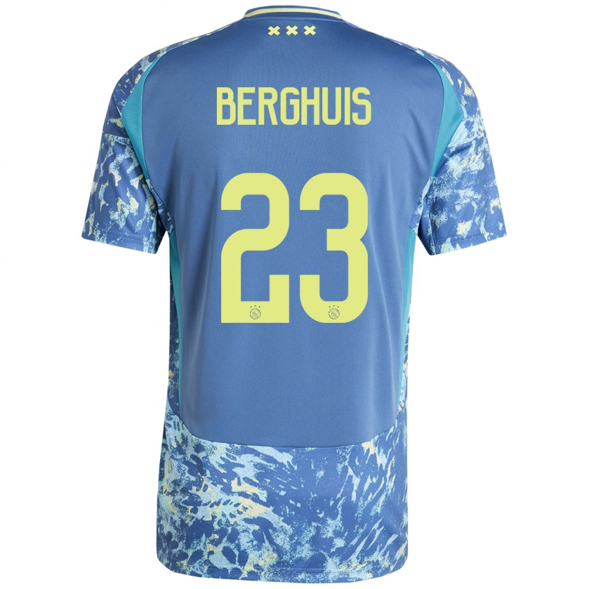 Niño Camiseta Steven Berghuis #23 Gris Azul Amarillo 2ª Equipación 2024/25 La Camisa