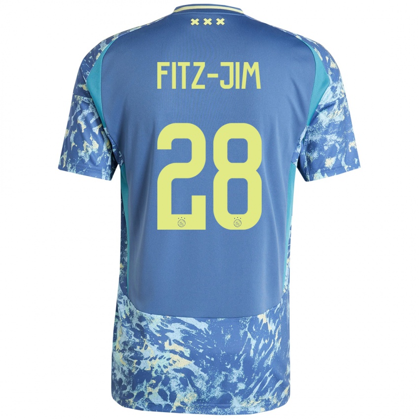 Niño Camiseta Kian Fitz-Jim #28 Gris Azul Amarillo 2ª Equipación 2024/25 La Camisa