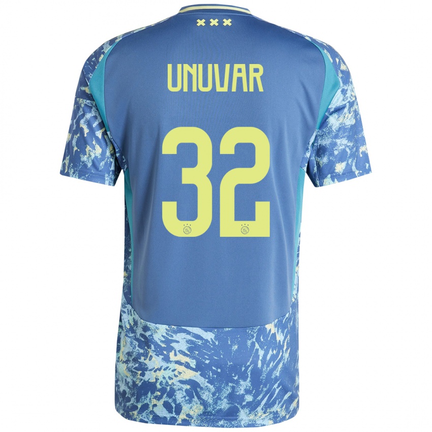 Niño Camiseta Naci Ünüvar #32 Gris Azul Amarillo 2ª Equipación 2024/25 La Camisa