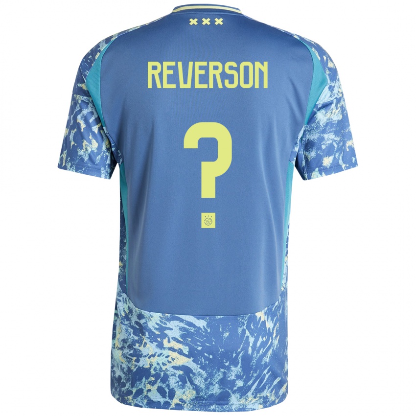 Niño Camiseta Paul Reverson #0 Gris Azul Amarillo 2ª Equipación 2024/25 La Camisa