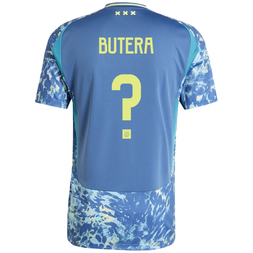 Niño Camiseta Ethan Butera #0 Gris Azul Amarillo 2ª Equipación 2024/25 La Camisa