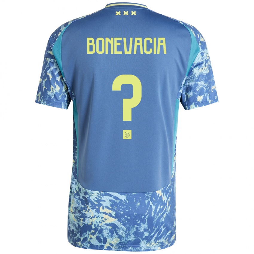 Niño Camiseta Giuliano Bonevacia #0 Gris Azul Amarillo 2ª Equipación 2024/25 La Camisa